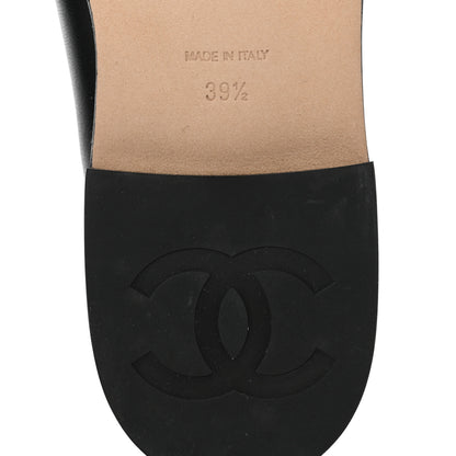 Chanel Lambskin Pearl Crystal Quilted CC Logo Jewelry Loafers 39.5 Black 8 of 9