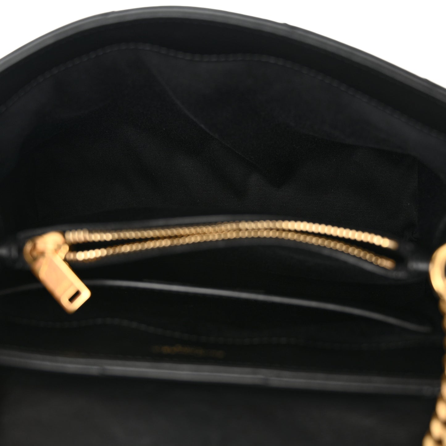 Calfskin Y Quilted Monogram Small Loulou Chain Satchel Black