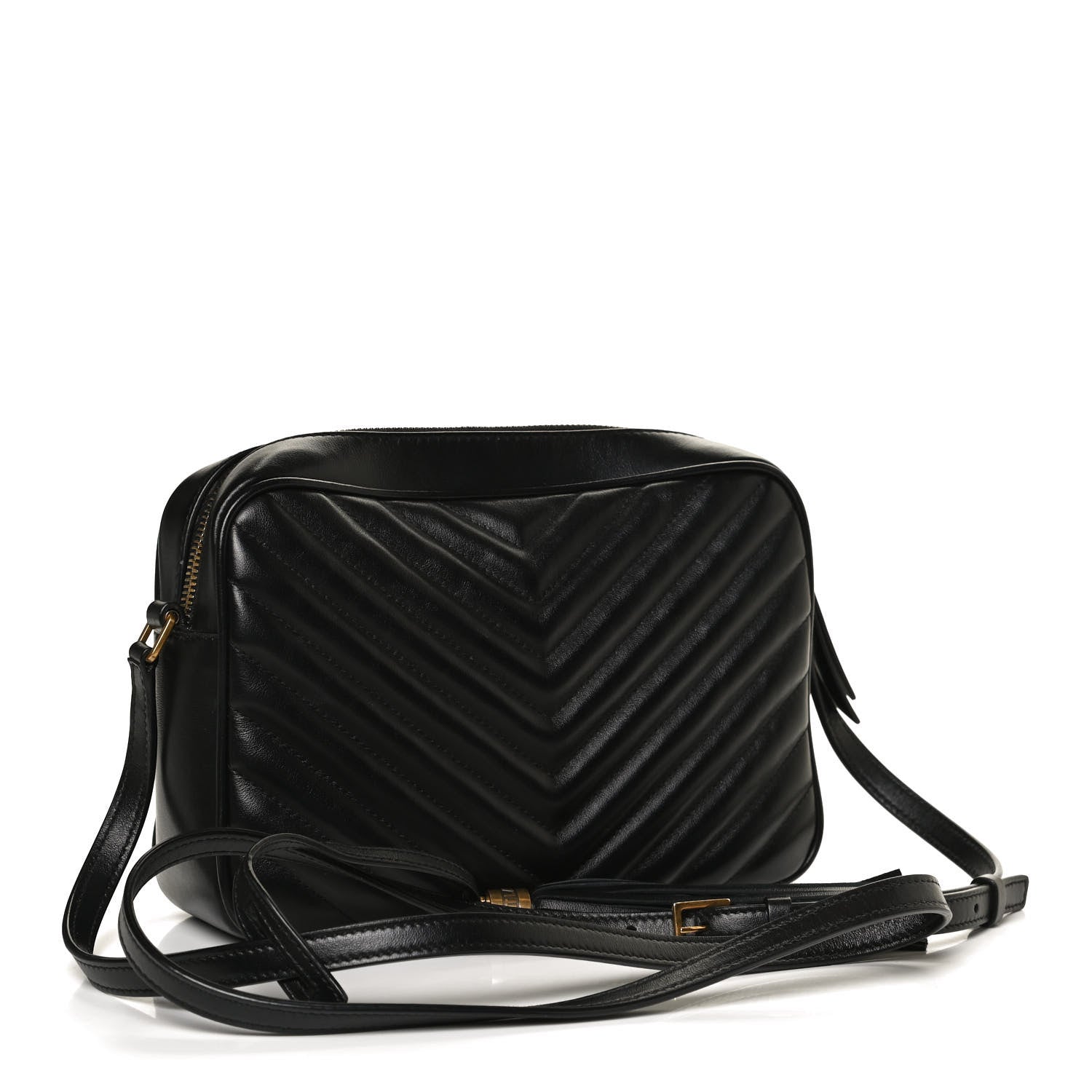 Saint Laurent Calfskin Matelasse Monogram Lou Camera Bag Black 3 of 10