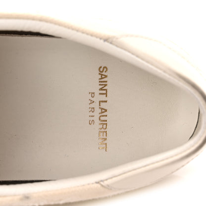 Saint Laurent Distressed Canvas Court Classic Sneakers 38.5 Panna 8 of 11