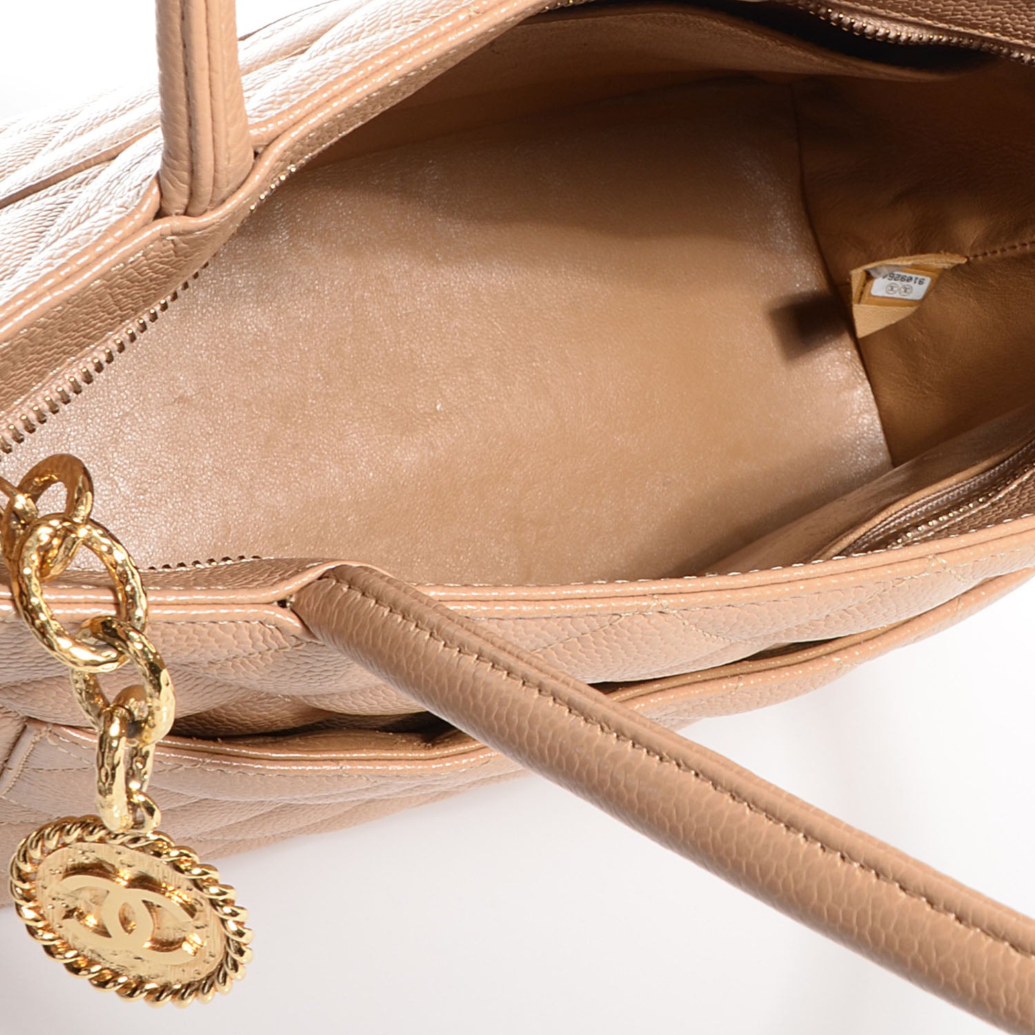 Chanel Caviar Quilted Medallion Tote Beige 5 of 7