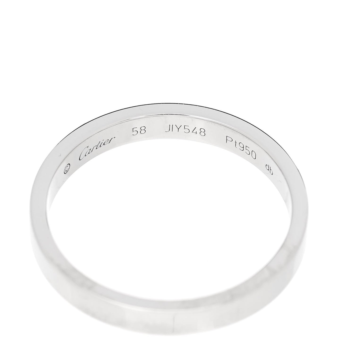 Platinum 3mm C De Cartier Wedding Band Ring 58 8.25