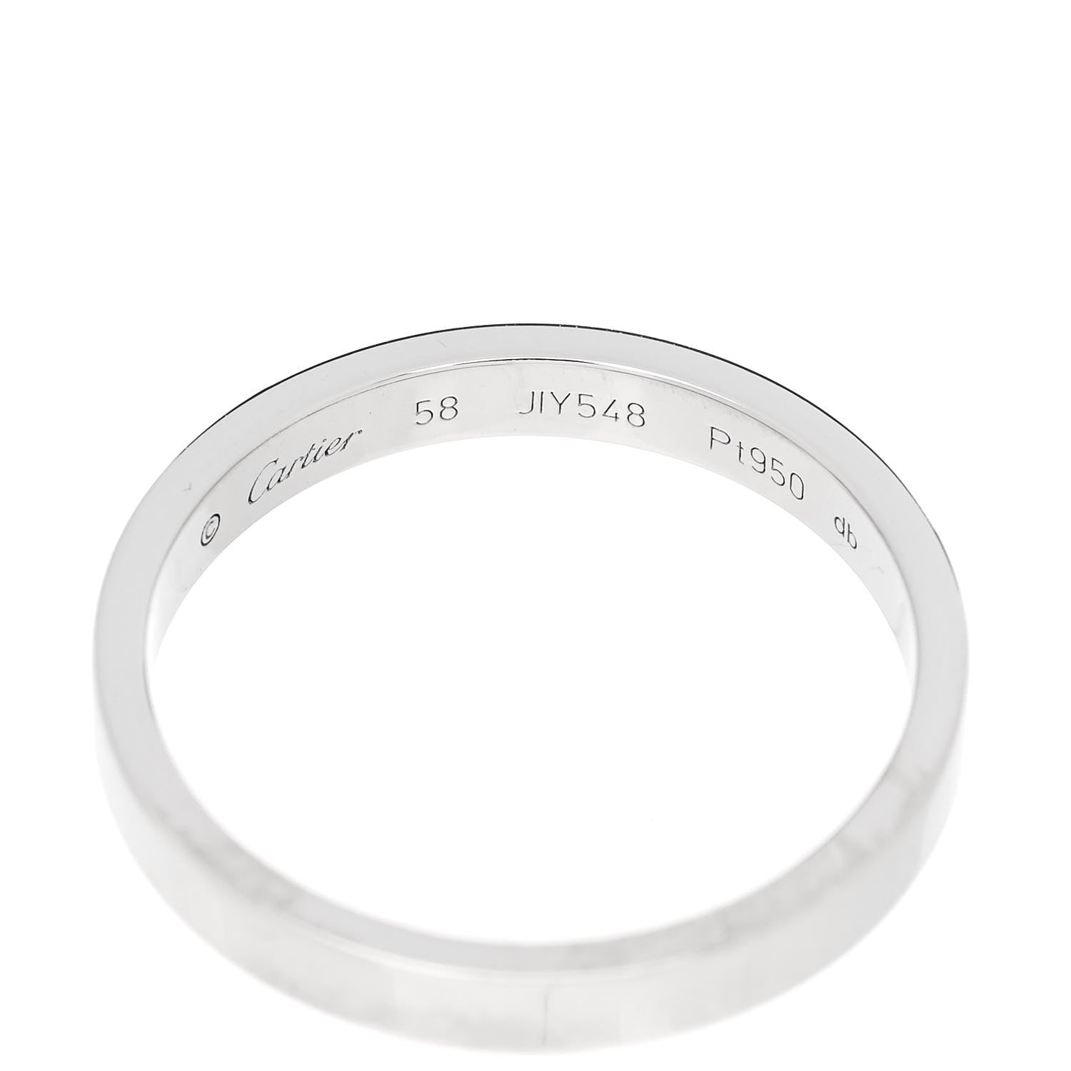 Cartier Platinum 3mm C De Cartier Wedding Band Ring 58 8.25 4 of 5