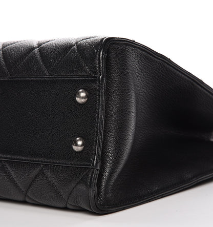 Chanel Goatskin Quilted Small Perfect Edge Shopping Tote Black 10 of 12