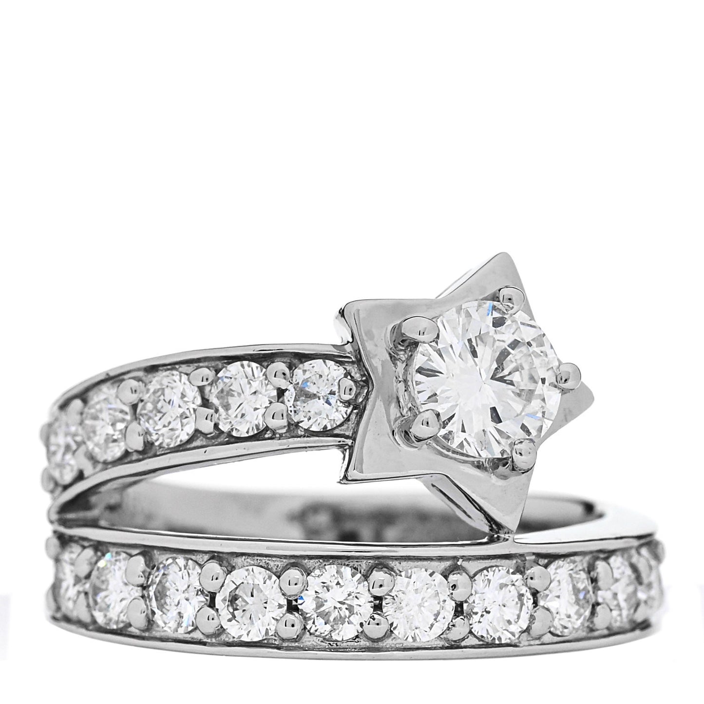 Platinum Diamond 1.50ctw Shooting Star Ring  53 6.5