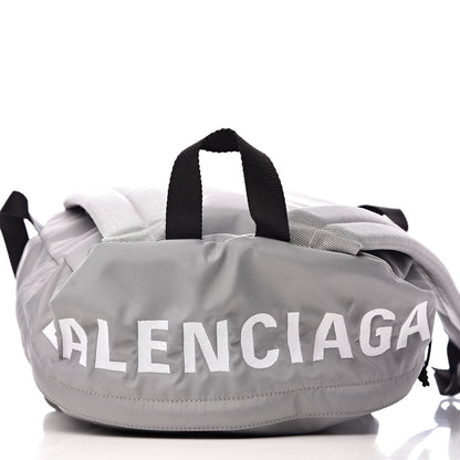Balenciaga Sport Nylon Logo Embroidered Wheel Backpack Grey Black 10 of 10