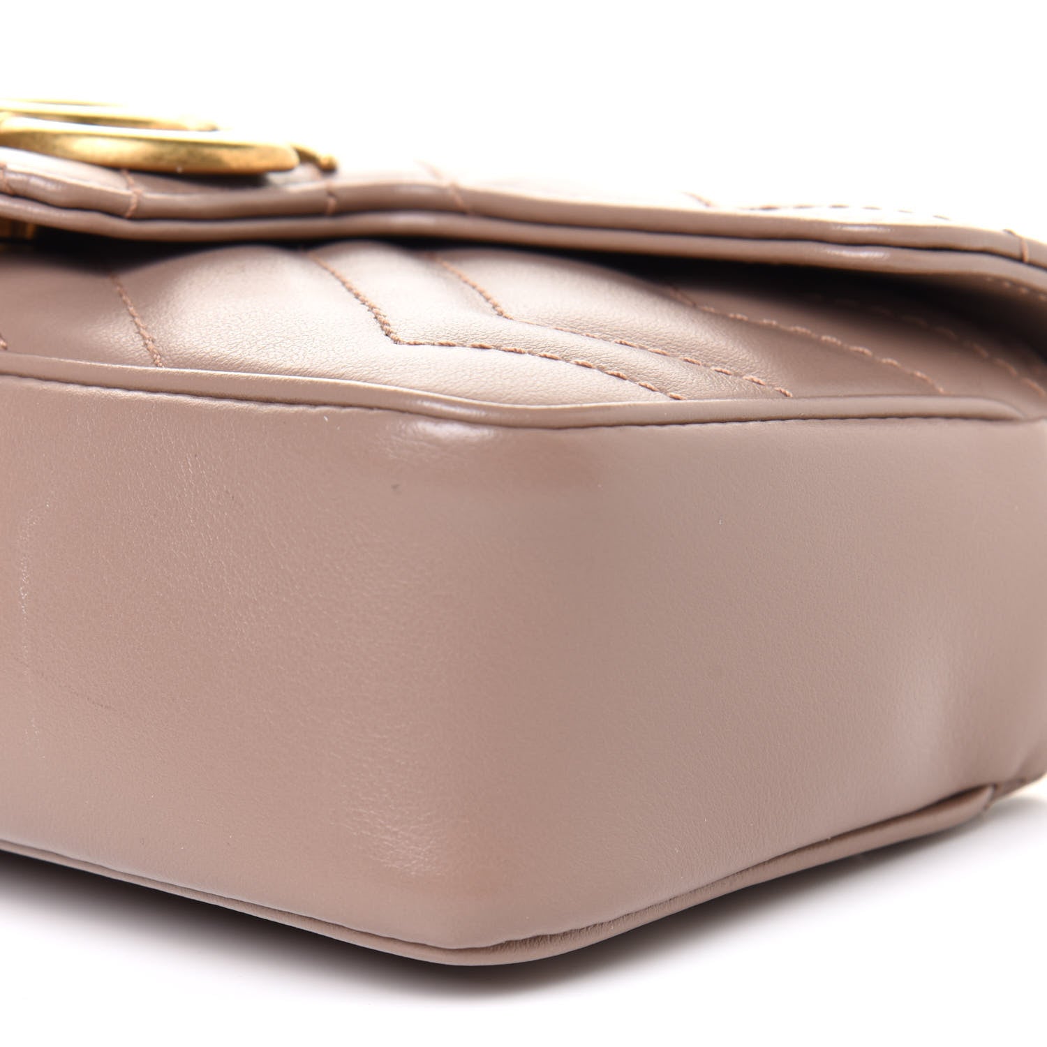 Gucci Calfskin Matelasse Super Mini GG Marmont Shoulder Bag Porcelain Rose 9 of 10