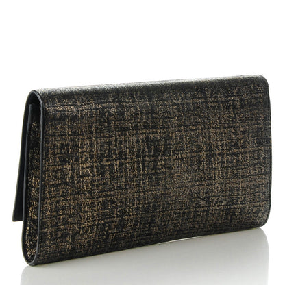 Saint Laurent Metallic Suede Large Belle De Jour Clutch Black Gold 3 of 7