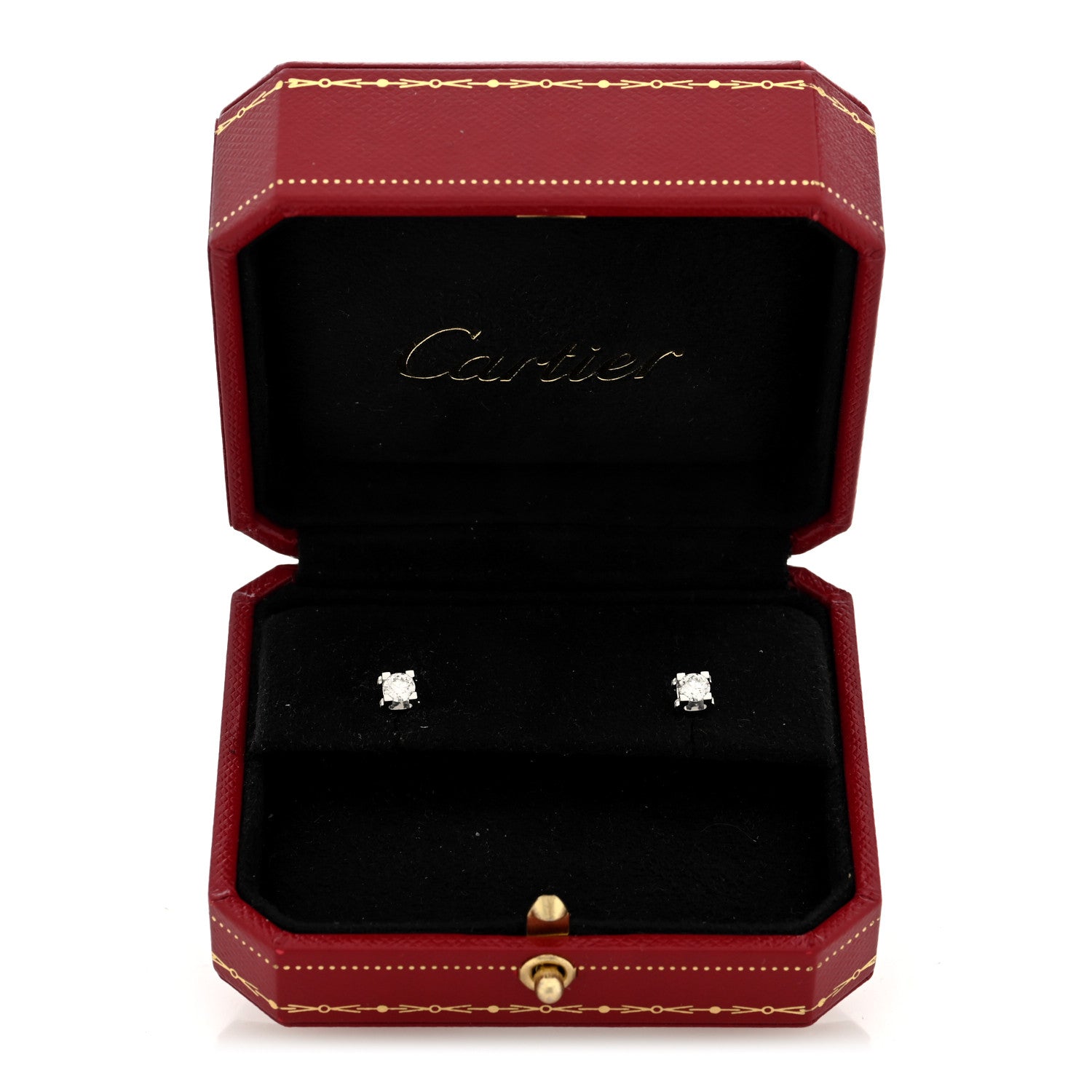 Cartier 18K White Gold Diamond .46ctw C De Cartier Earrings 5 of 5