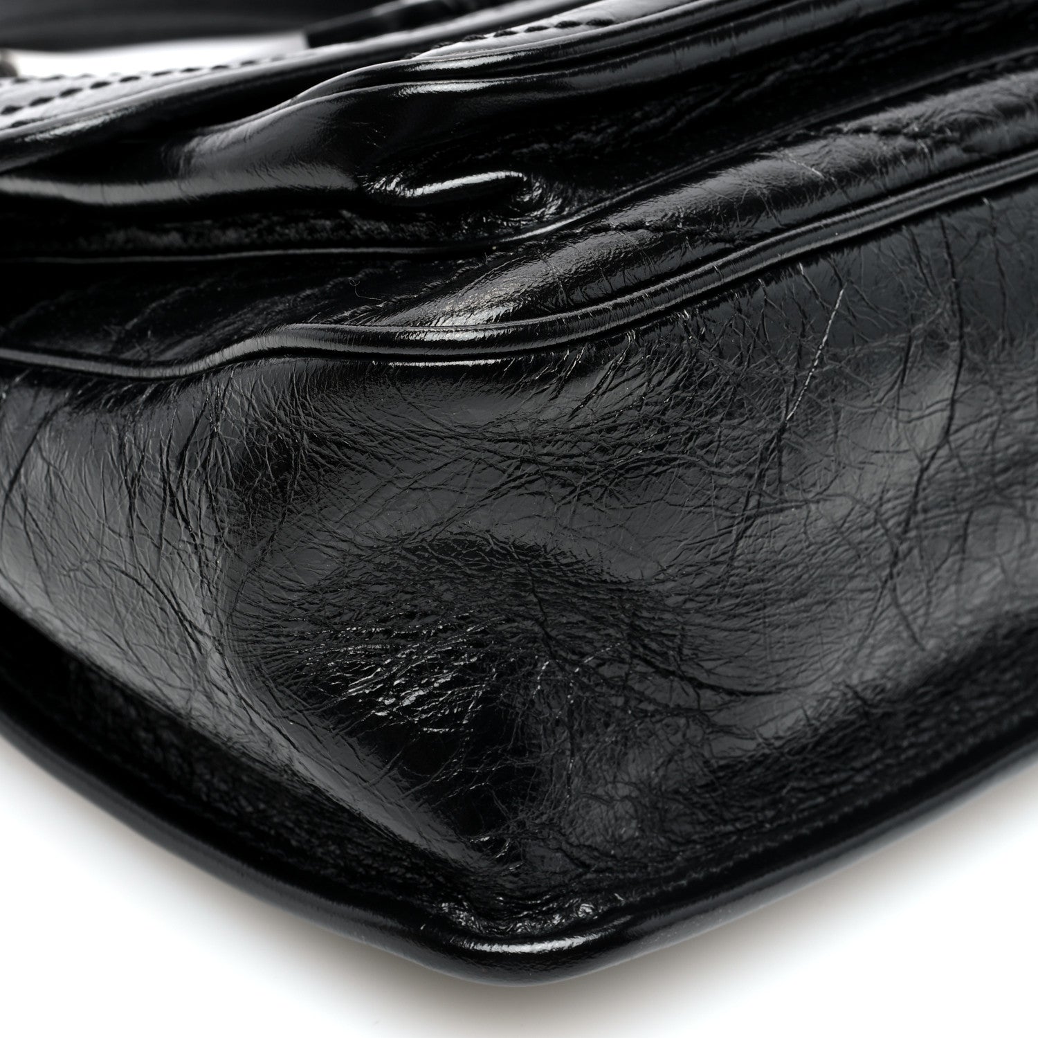 Saint Laurent Crinkled Calfskin Matelasse Monogram Medium Niki Chain Satchel Black 8 of 9