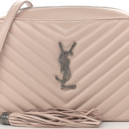 Saint Laurent Calfskin Matelasse Monogram Lou Camera Bag Washed Light Pink 8 of 12