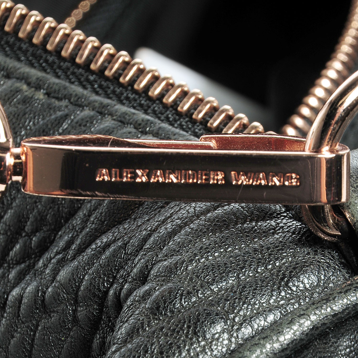 Alexander Wang Pebbled Lambskin Rocco Black with Rose Gold Hardware 7 of 7