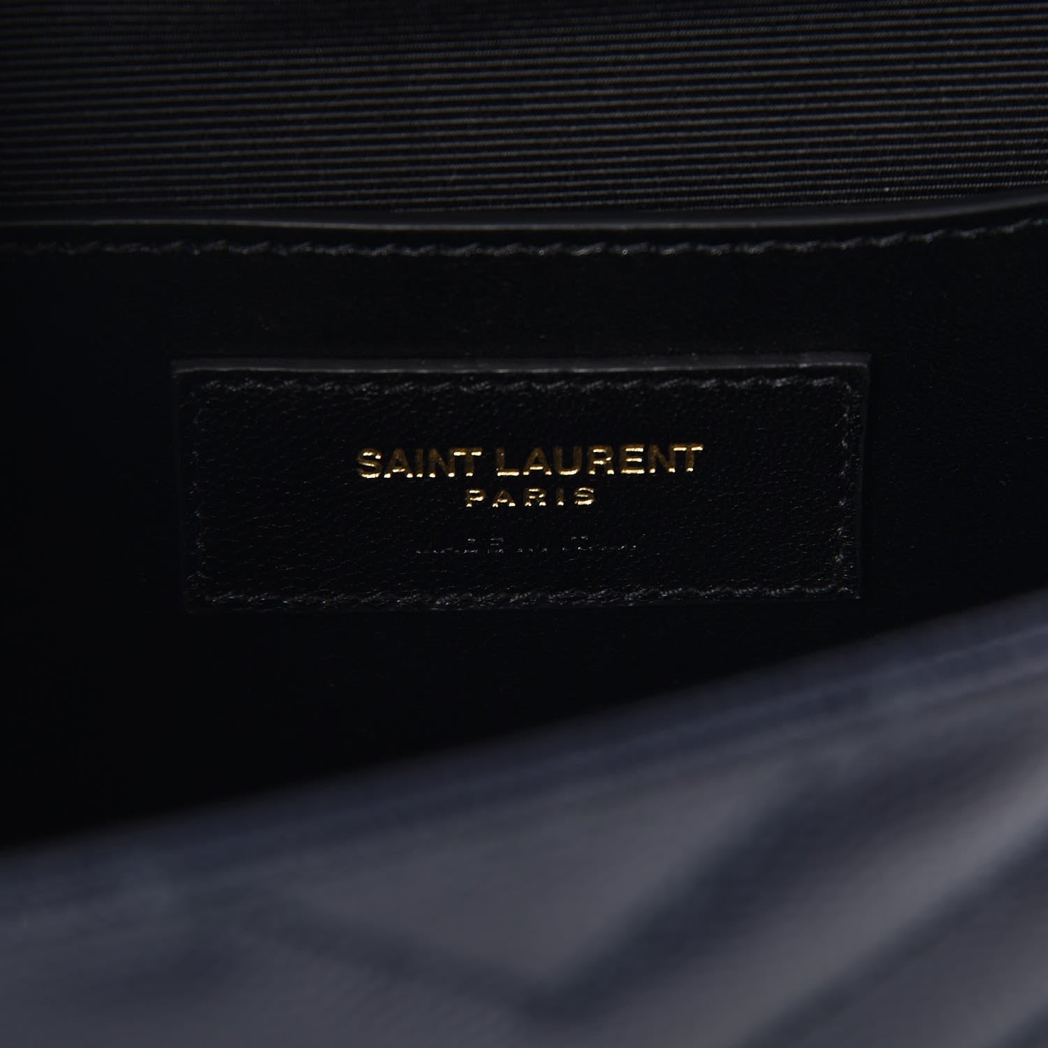 Saint Laurent Grain De Poudre Matelasse Chevron Medium Monogram Satchel Midnight Blue 6 of 6