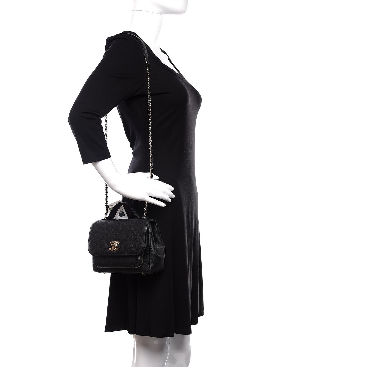 Caviar Quilted Small Business Affinity Flap Black