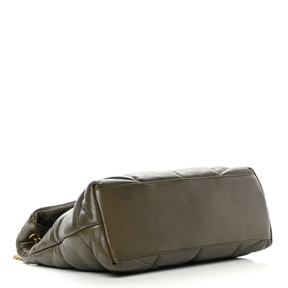 Saint Laurent Lambskin Quilted Medium Loulou Puffer Monogram Chain Satchel Seaweed 10 of 17