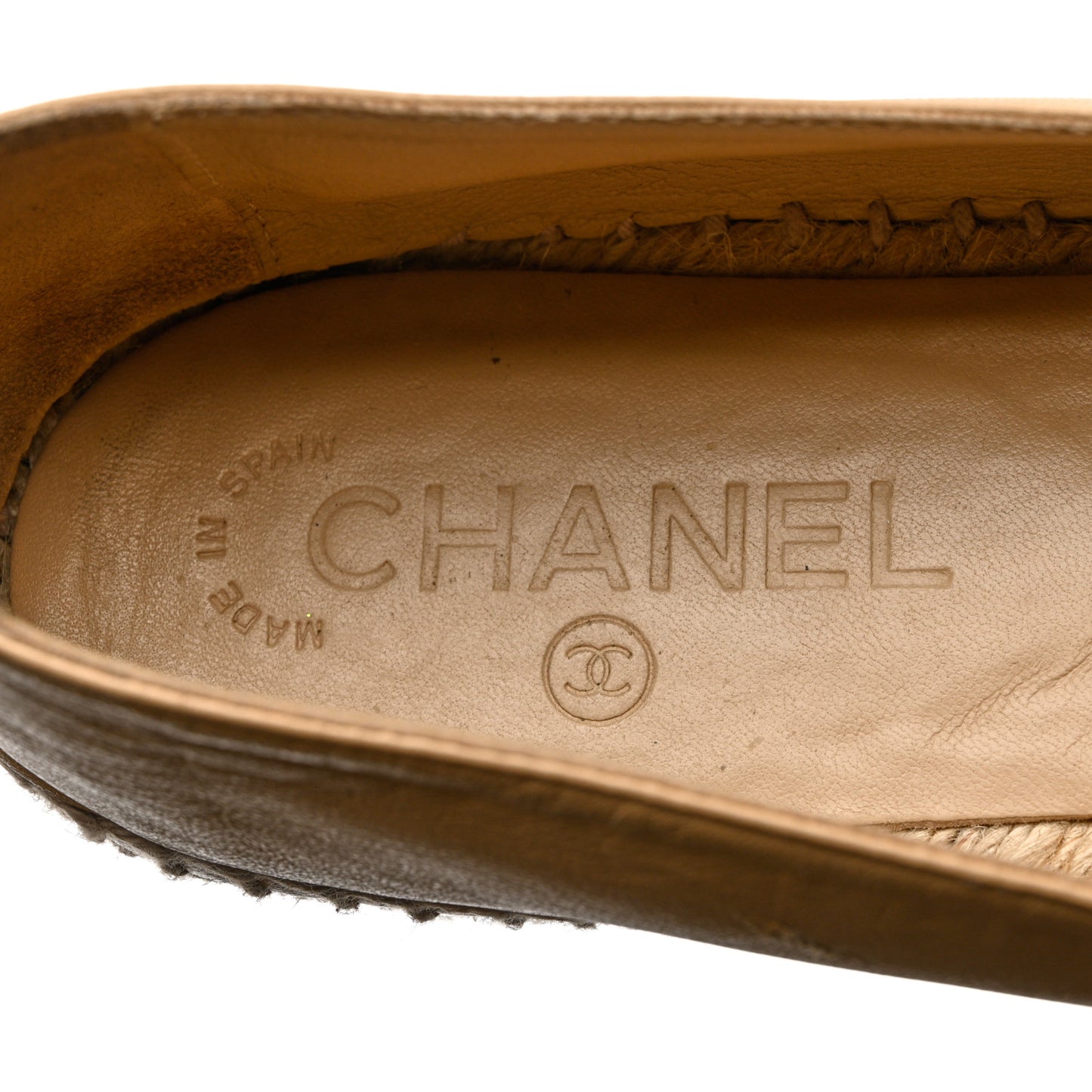 Lambskin CC Espadrilles 40 Beige Black