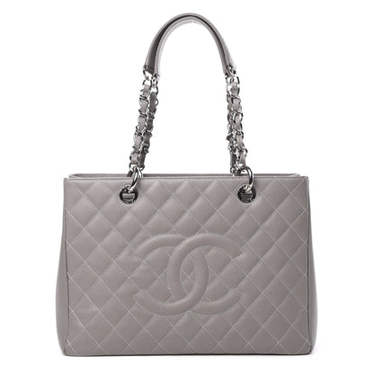 Chanel Caviar Quilted Grand Shopping Tote GST Light Grey 1 of 11