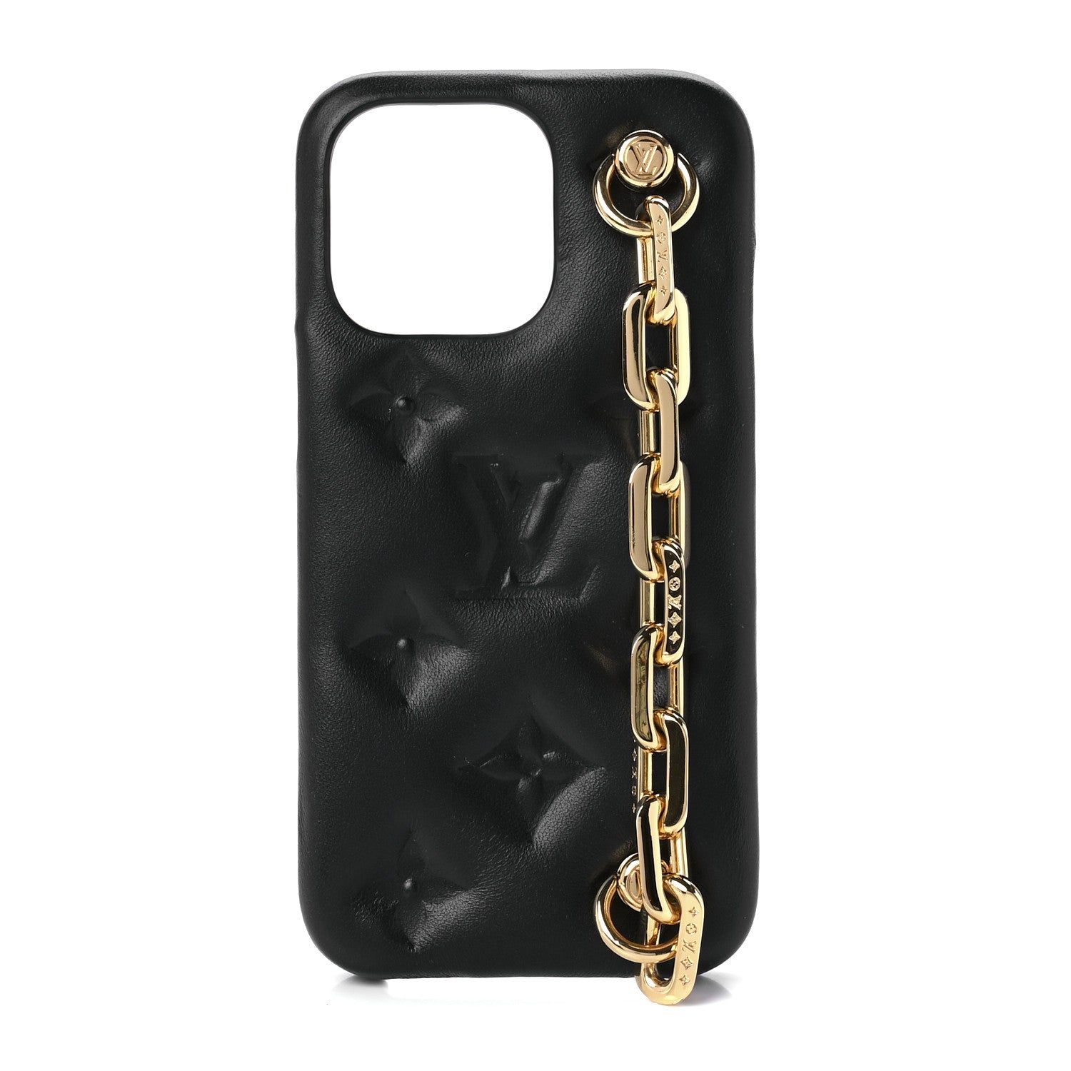 Louis Vuitton Lambskin Embossed Monogram Coussin iPhone 13 Pro Bumper Black 1 of 7