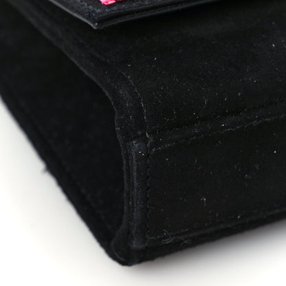 Saint Laurent Paillette Suede Monogram Kate Chain Wallet Pink Black 8 of 9