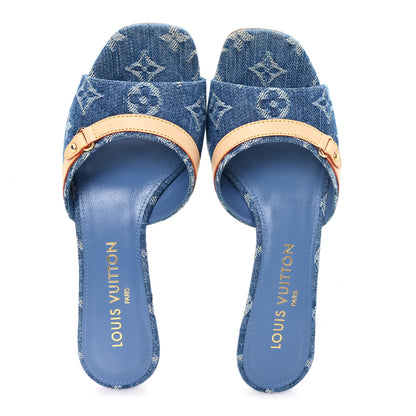 Louis Vuitton Monogram Denim 6AM Mules 37 Light Blue 2 of 9