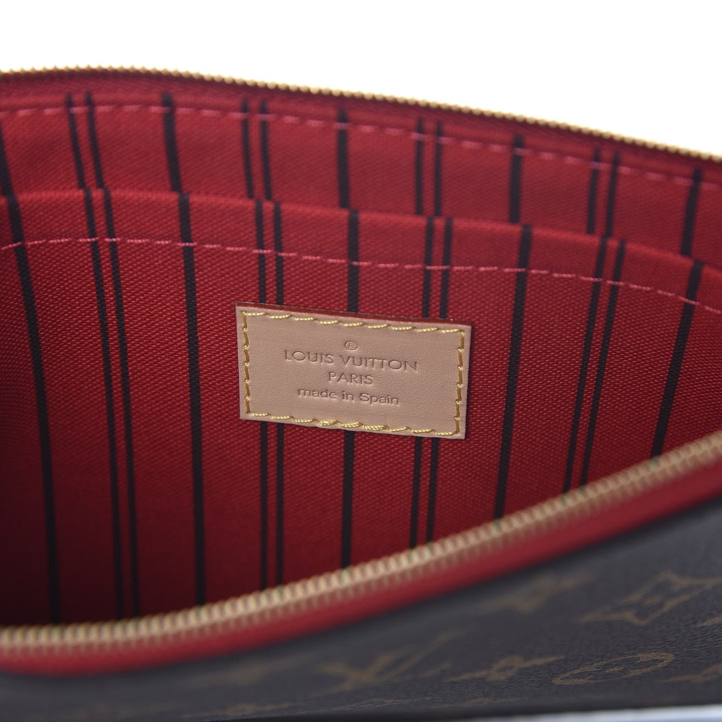 Monogram Neverfull MM GM Pochette Cherry