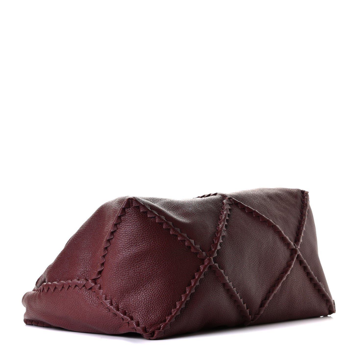 Washed Cervo Deerskin Large Hobo Burgundy