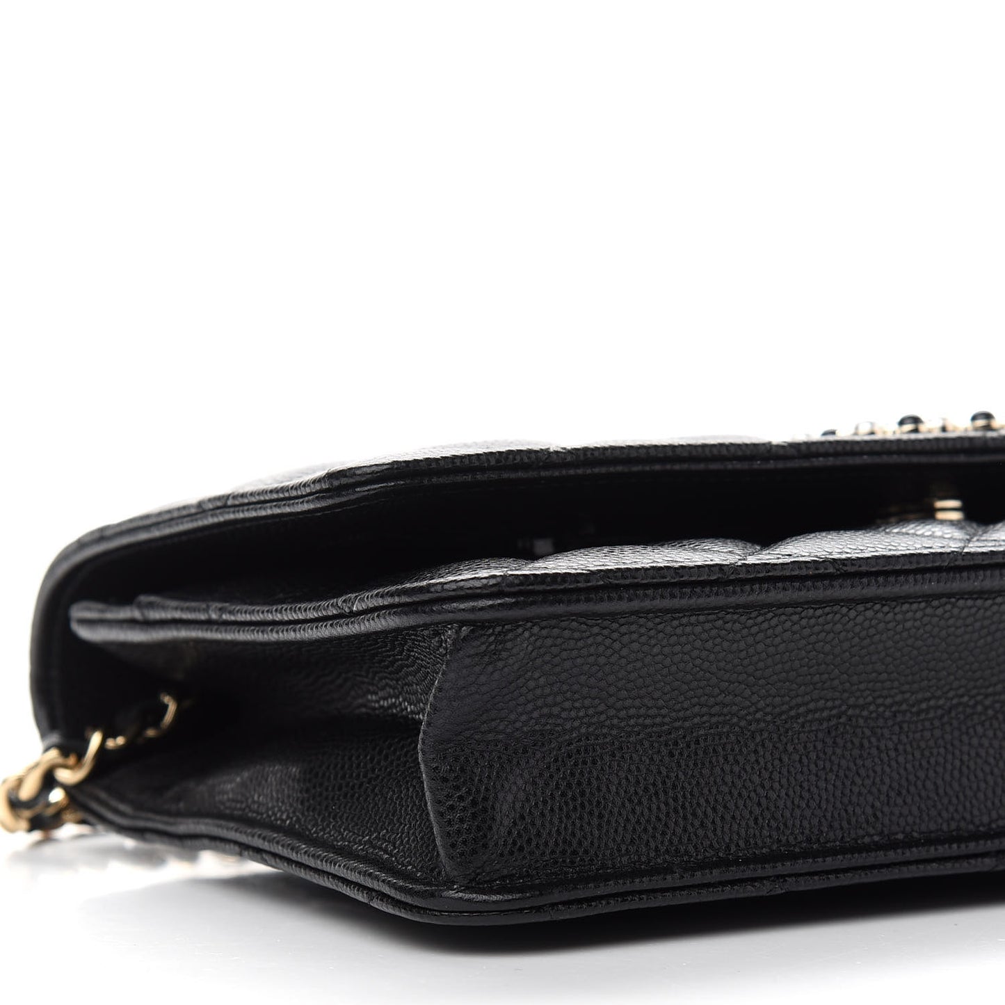 Caviar Quilted Coco Candy Wallet On Chain WOC Black