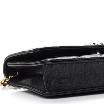 Chanel Caviar Quilted Coco Candy Wallet On Chain WOC Black 9 of 10