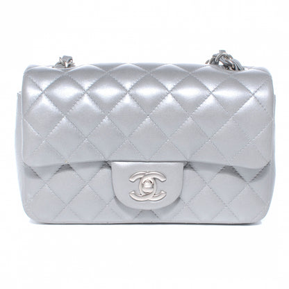 Chanel Lambskin Quilted Mini Flap Silver 1 of 7