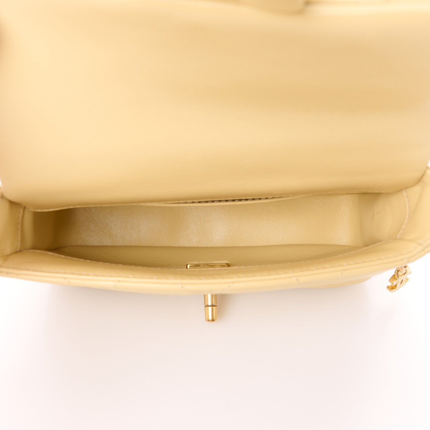 Chanel Lambskin Enamel Quilted Mini Pending CC Square Flap Yellow 5 of 14