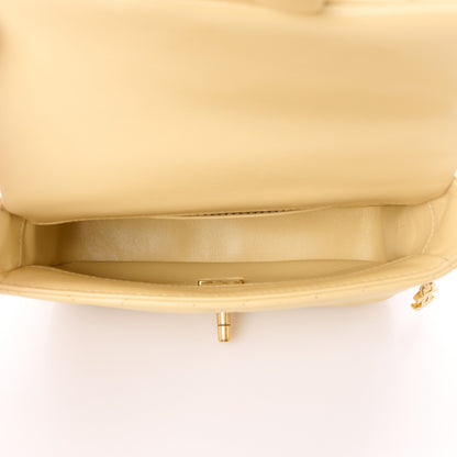 Chanel Lambskin Enamel Quilted Mini Pending CC Square Flap Yellow 5 of 14