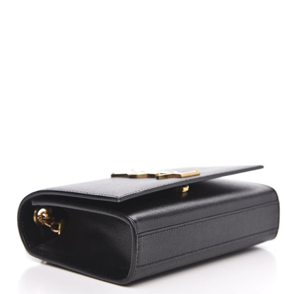 Saint Laurent Grain De Poudre Small Monogram Kate Satchel Black 4 of 9