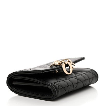 Christian Dior Lambskin Cannage My Dior Glycine Wallet Black 4 of 9