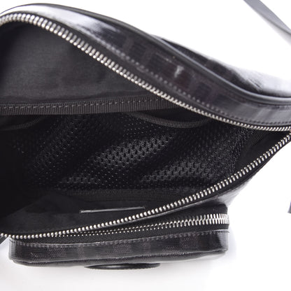 Fendi Glazed Fabric Vitello Century FF 1974 Stamp Patch Pocket Belt Bag Black 6 of 10