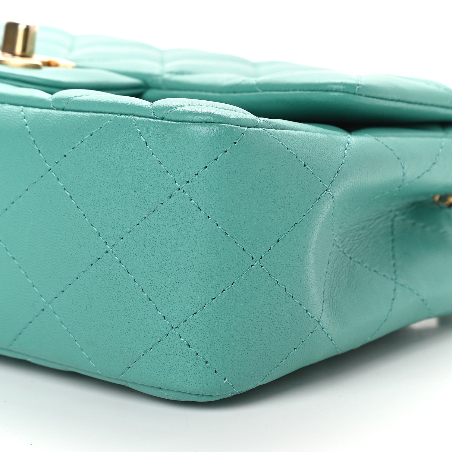 Chanel Lambskin Quilted Mini Rectangular Flap Turquoise 9 of 9