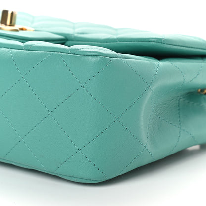 Chanel Lambskin Quilted Mini Rectangular Flap Turquoise 9 of 9