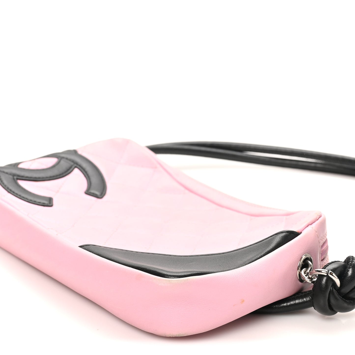 Calfskin Quilted Cambon Pochette Pink Black