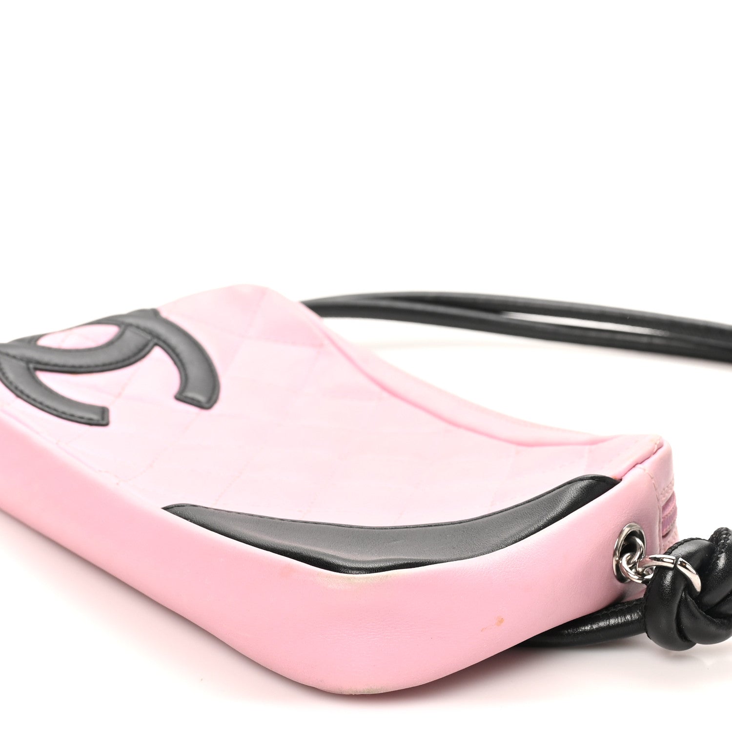Chanel Calfskin Quilted Cambon Pochette Pink Black 10 of 10