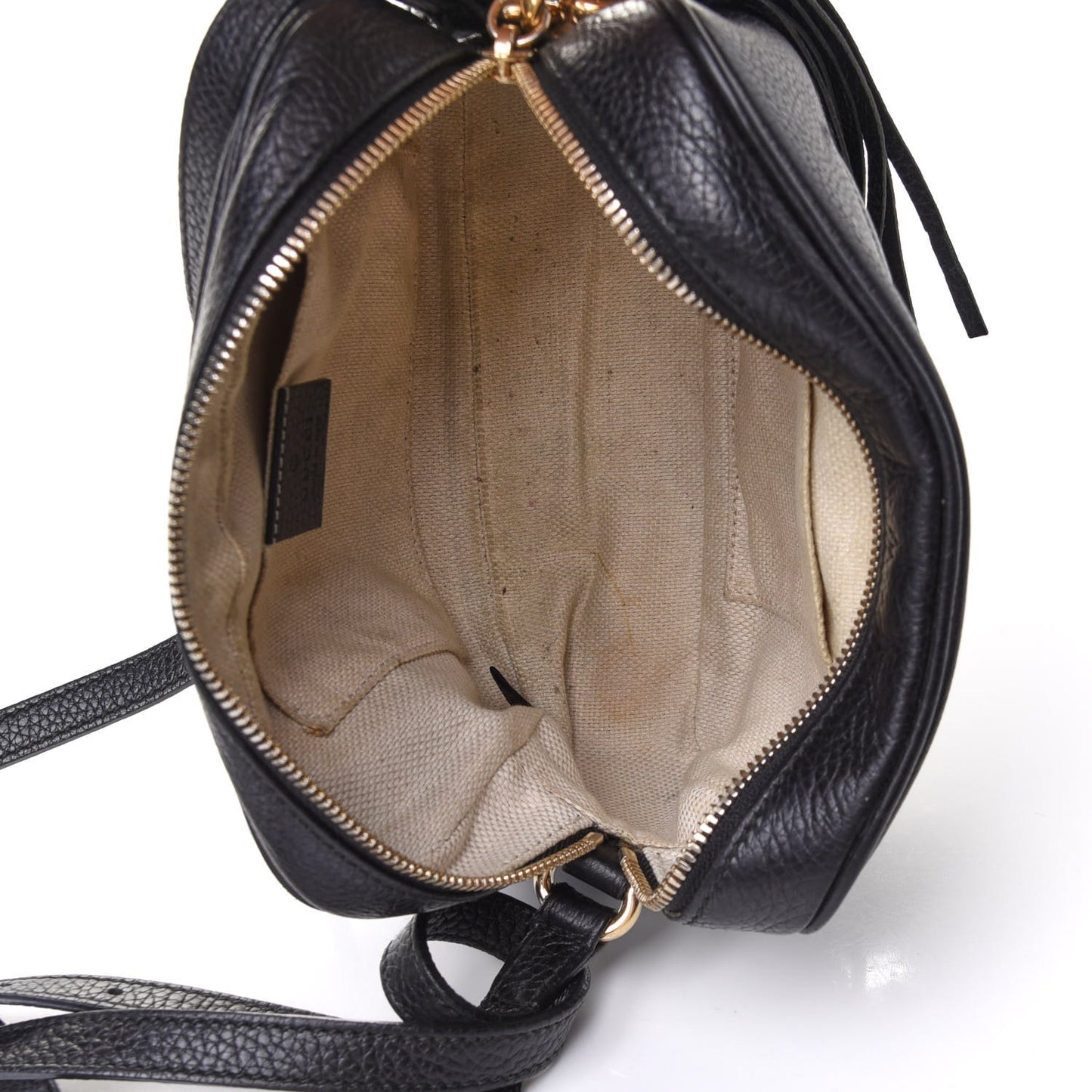Pebbled Calfskin Small Soho Disco Bag Black