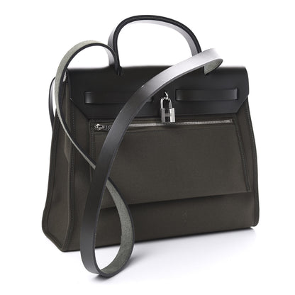 Hermes Vache Hunter Toile Herbag Zip 31 PM Kaki 3 of 8