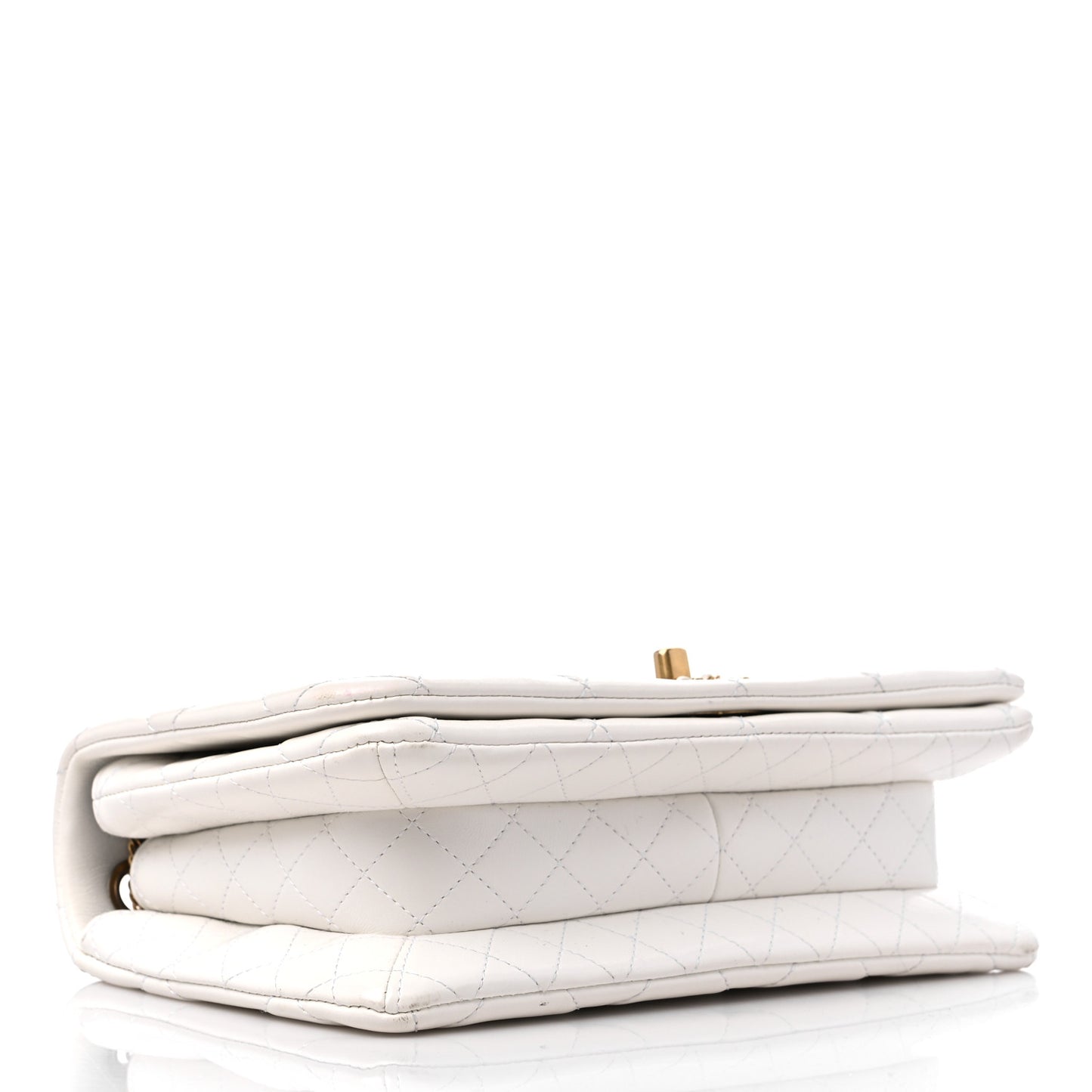 Lambskin Quilted Small Flap Bag White