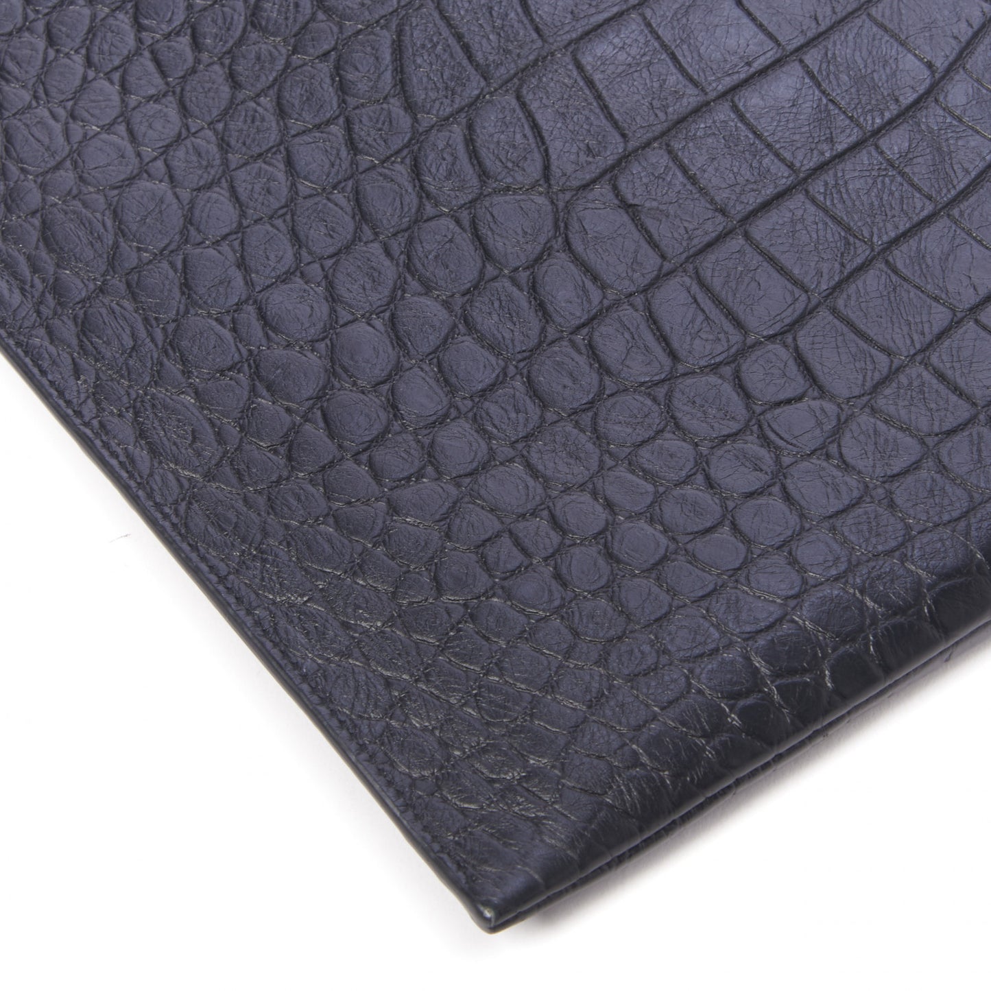 Calfskin Crocodile Embossed Document Holder Black