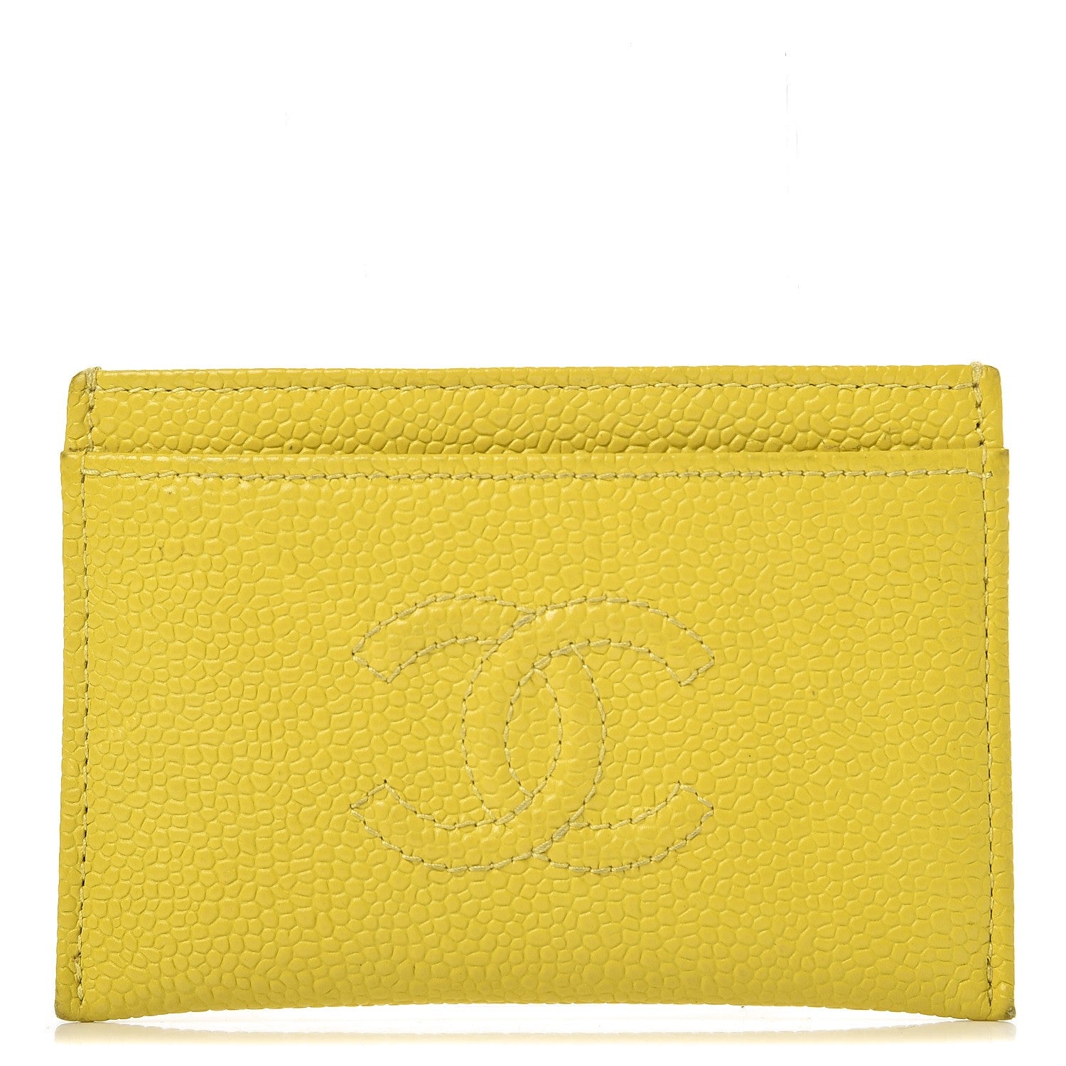 Chanel Caviar CC Timeless Card Holder Yellow 1 of 11
