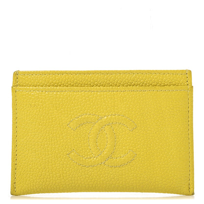 Chanel Caviar CC Timeless Card Holder Yellow 1 of 11
