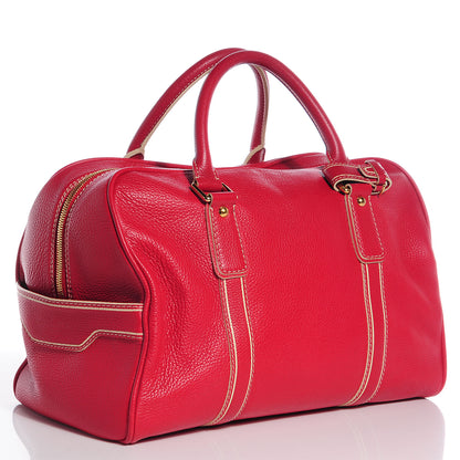 Louis Vuitton Tobago Leather Carryall Red 2 of 11
