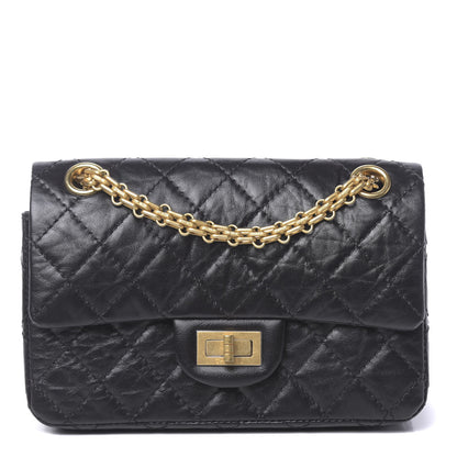 Chanel Aged Calfskin Quilted 2.55 Reissue Mini Flap Black 1 of 11
