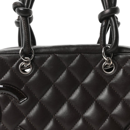 Chanel Calfskin Quilted Small Cambon Bowler Dark Brown 8 of 10
