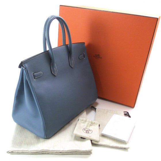 Epsom Birkin 35 Blue Jean