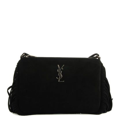 Saint Laurent Suede Fringe Crossbody Bag Black 1 of 6