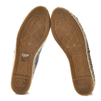 Chanel Denim CC Espadrilles 39 Blue White Black 6 of 9